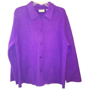 Vintage Madison Studio Merino Wool Button Front Blouse